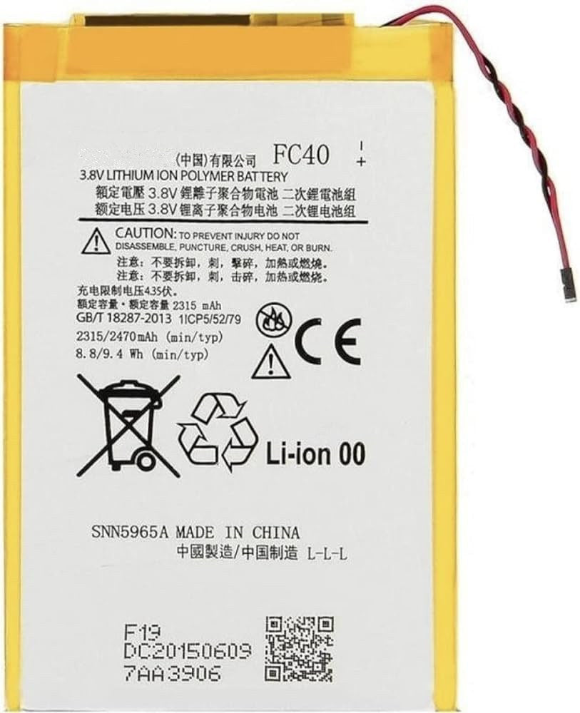 Batterie de remplacement pour Motorola Moto G3 3e génération (XT1540 XT1548), FC40 Batterie de remplacement pour Motorola Moto G3 3e génération (XT1540 XT1548), FC40